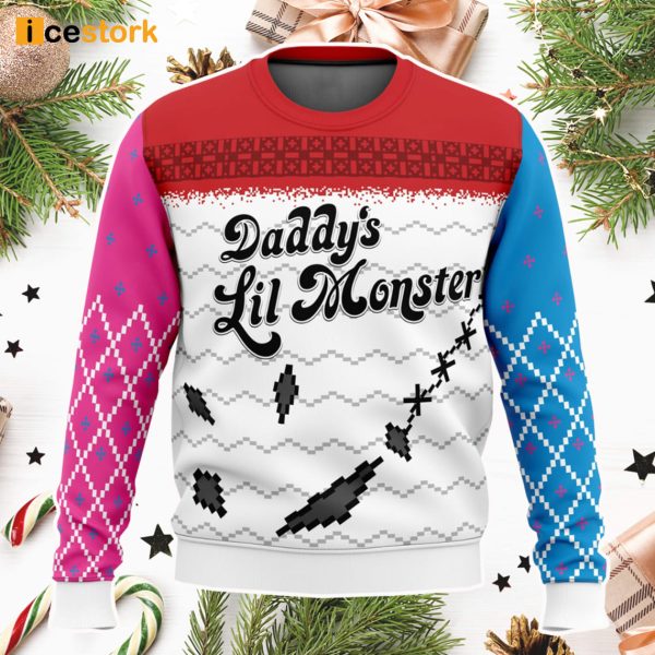 Harley Quinn Daddy’s Lil Monster Christmas Sweater