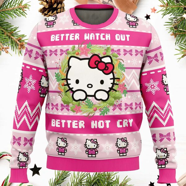 Hello Kitty Is Coming To Town Ugly Christmas Sweater