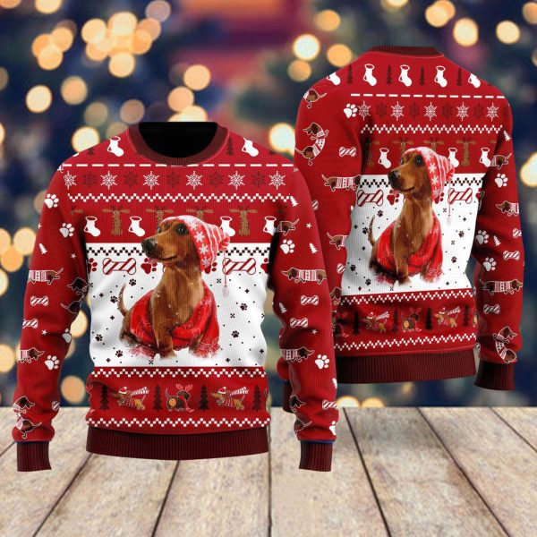 Holiday Dachshund Ugly Christmas Sweater