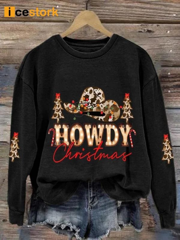 Howdy Christmas Printed Sweatshirt