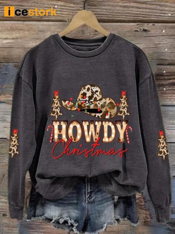 Howdy Christmas Printed Sweatshirt