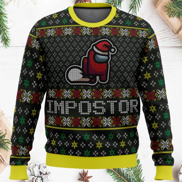 Impostor Among Us Ugly Christmas Sweater