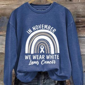 In November We Wear White Lung Cancer Rainbow Sweatshirt