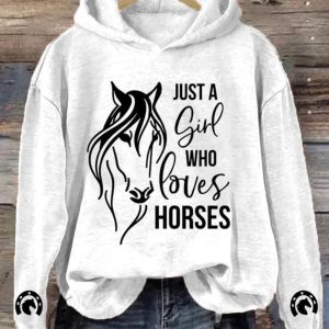 Just A Girl Who Loves Horses Print Hoodie