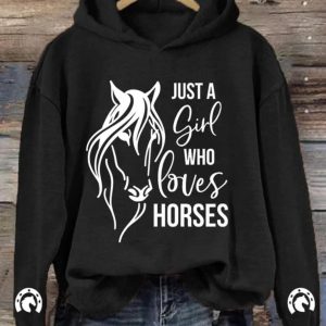 Just A Girl Who Loves Horses Print Hoodie