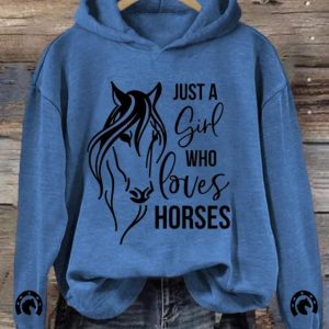 Just A Girl Who Loves Horses Print Hoodie