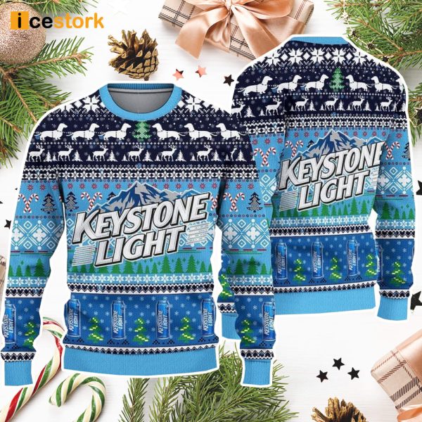 Keystone Light Moutain Beer Ugly Christmas Sweater