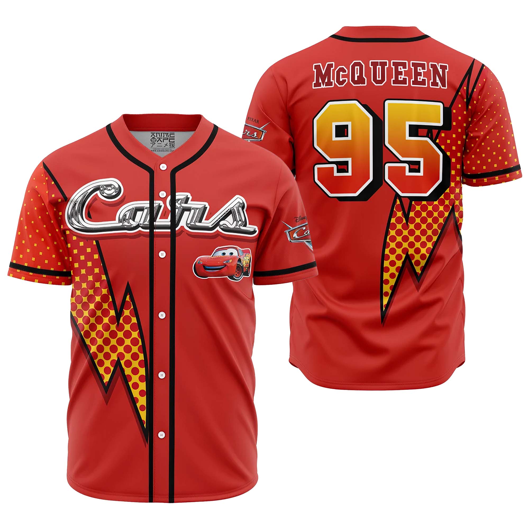 Custom Name And Number For Disney Fans Lightning Mcqueen Racing Champion  Speed Red White Baseball Jersey Shirt