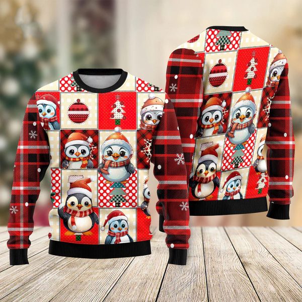 Lovely Penguin Christmas Red Christmas Sweaters