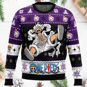 Luffy Gear 5 Sun God Nika One Piece Ugly Christmas Sweater 1