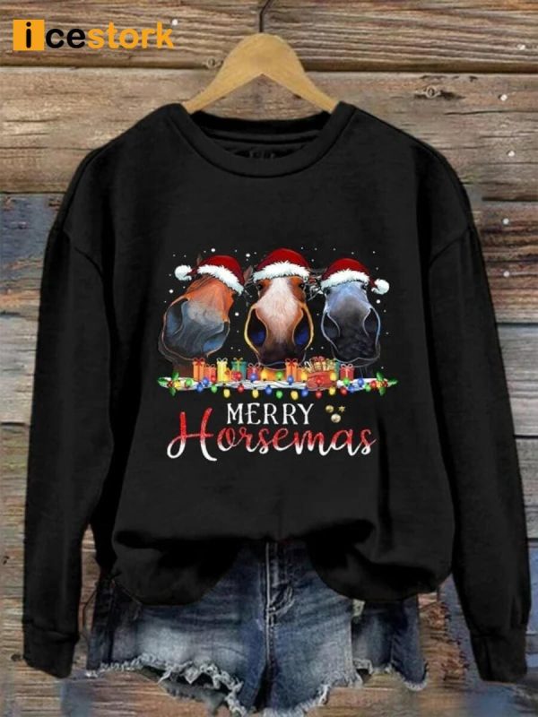Merry Horsemas Printed Sweatshirt