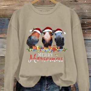 Merry Horsemas Printed Sweatshirt