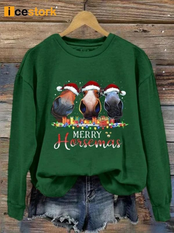 Merry Horsemas Printed Sweatshirt