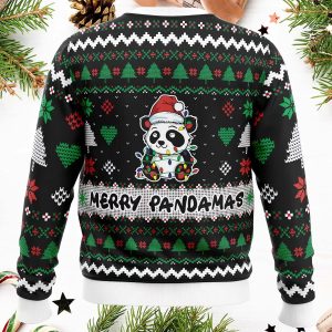 Merry Pandamas Pop Culture Ugly Christmas Sweater 1