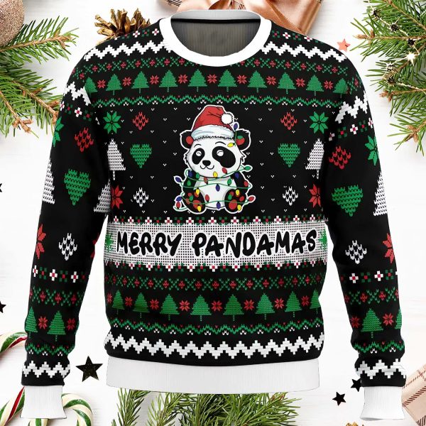 Merry Pandamas Pop Culture Ugly Christmas Sweater