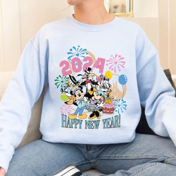 Mickey and Friends Happy New Year Fireworks 2024 Shirt