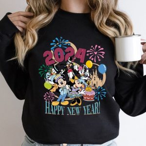 Mickey and Friends Happy New Year Fireworks 2024 Shirt