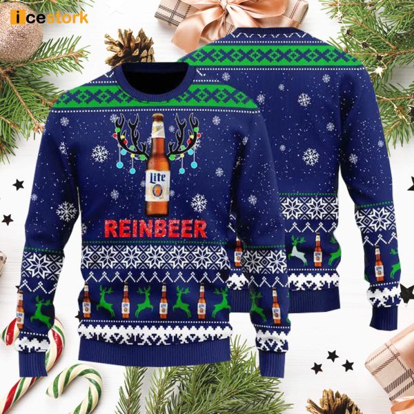 Mil-ler Lite Beer Ugly Christmas Sweater