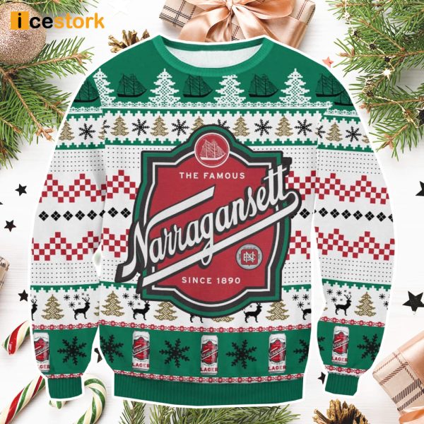 Narragansett Beer Ugly Christmas Sweater