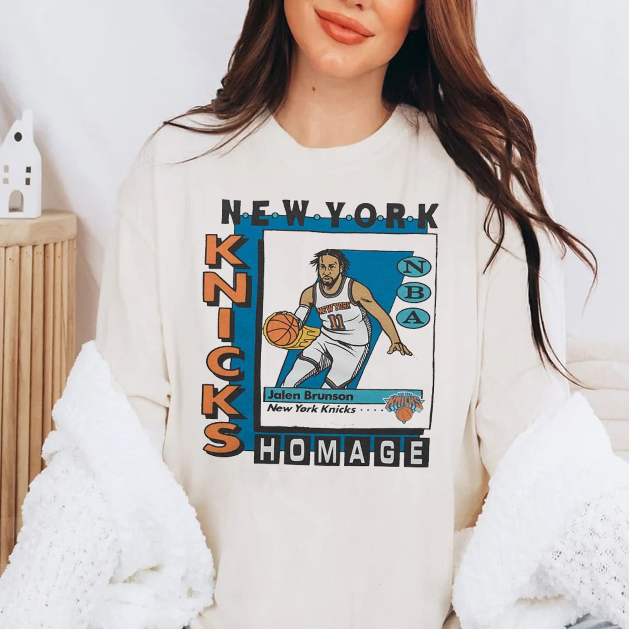 New York Knicks Trading Card Jalen Brunson Shirt