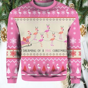 Pink Flamingo Christmas Sweater