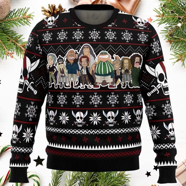 Red Hair Pirates One Piece Ugly Christmas Sweater