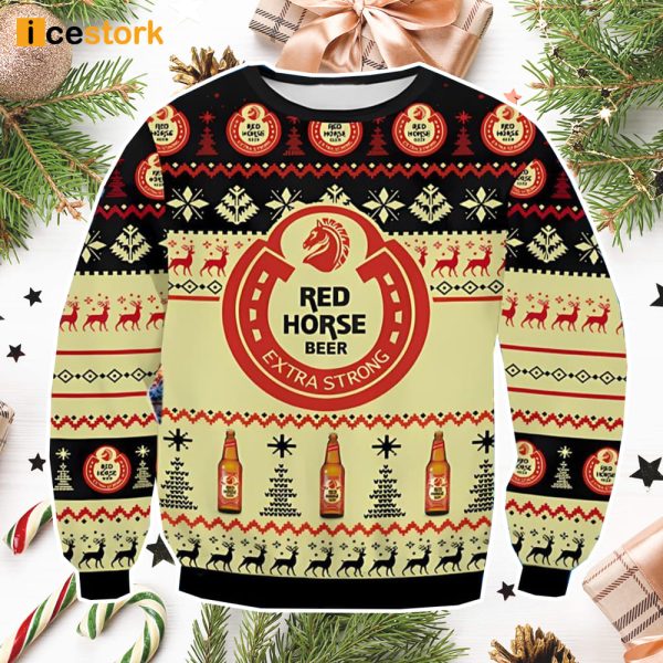 Red Horse Beer Ugly Christmas Sweater