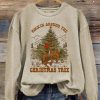 Rockin Around The Christmas Tree Print Sweatshirt