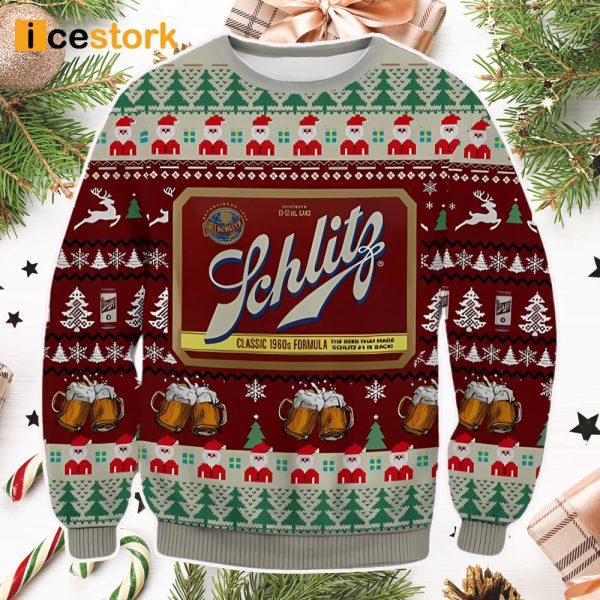 Schlitz Beer Funny Ugly Christmas Sweater