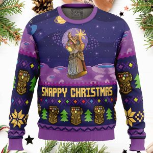 Snappy Christmas Infinity Gauntlet Marvel Ugly Christmas Sweater