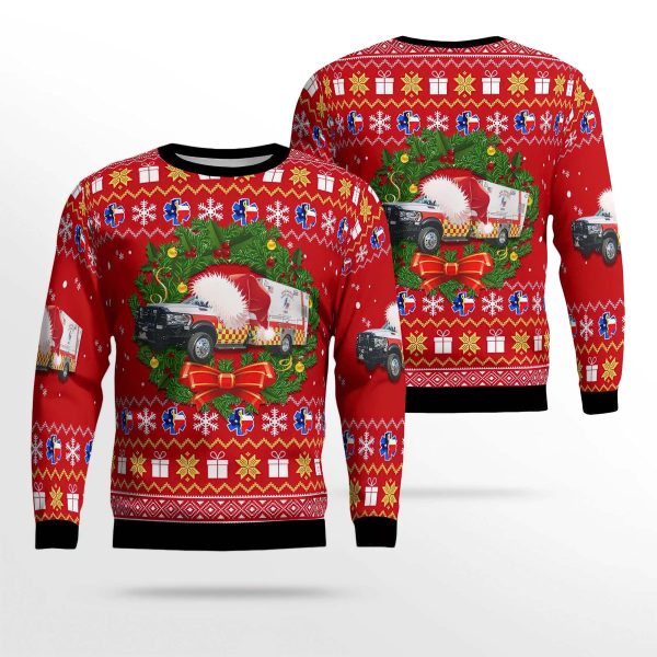 Texas San Marcos Hays County EMS Christmas Ugly Sweater
