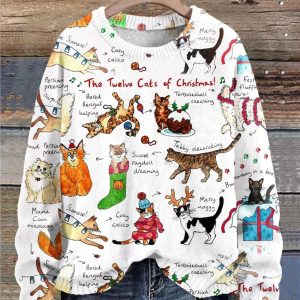 The Twelve Cats Of Christmas Sweater