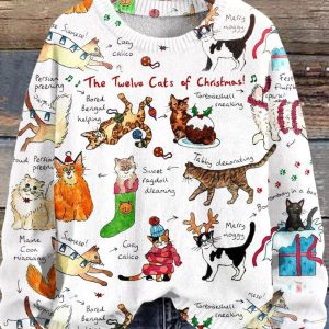 The Twelve Cats Of Christmas Sweater