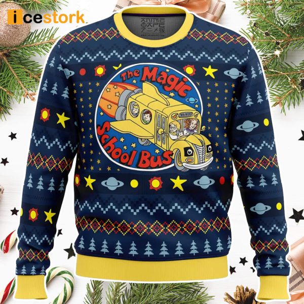 Wahoo The Magic School Bus Ugly Christmas Sweater