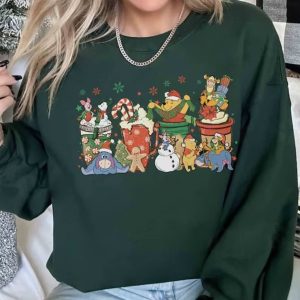 Winnie Pooh and Friends Christmas Drinks Shirt