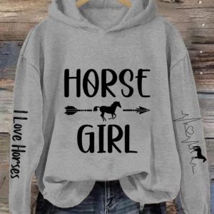 Women's Heartbeat Horse Lover Casual Hoodie