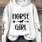 Women’s Heartbeat Horse Lover Casual Hoodie