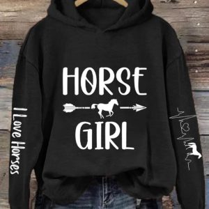 Women's Heartbeat Horse Lover Casual Hoodie