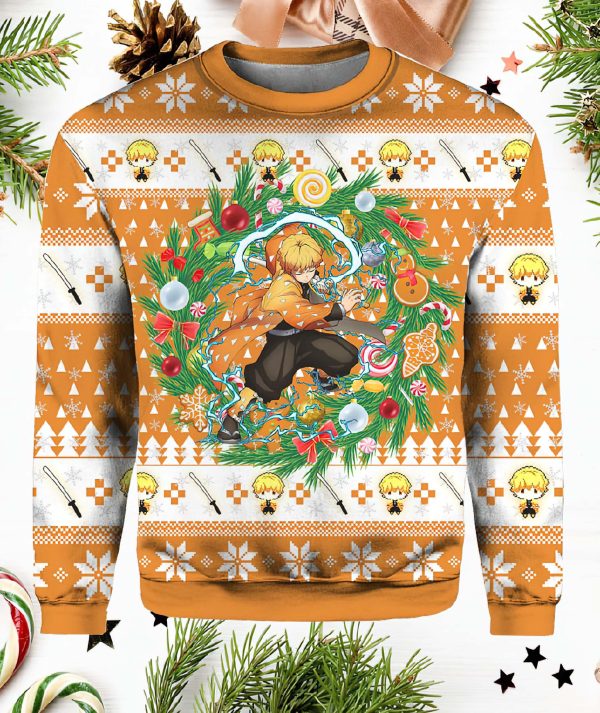Zenitsu Agatsuma Ugly Christmas Sweater