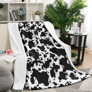 cow print heated blanket1