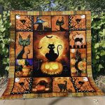 Black Cat Halloween Blanket