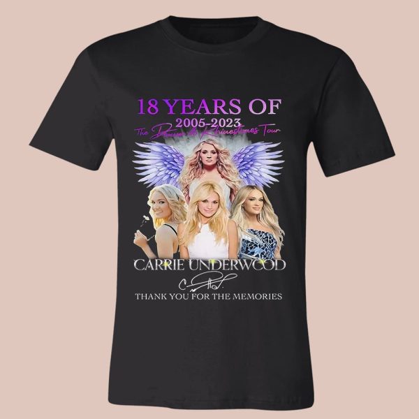 18 Years Of 2005 – 2023 Denim Rhinestones Tour Carrie Underwood Thank You For The Memories Shirt