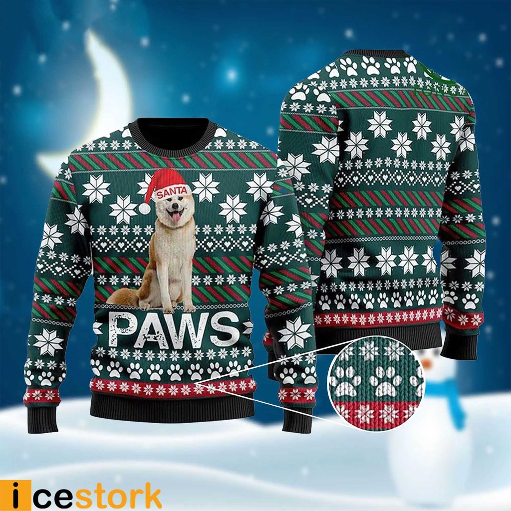 Akita Santa Printed Christmas Ugly Sweater