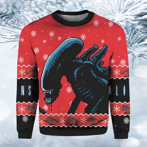 Alien Xenomorph Ugly Christmas Sweater