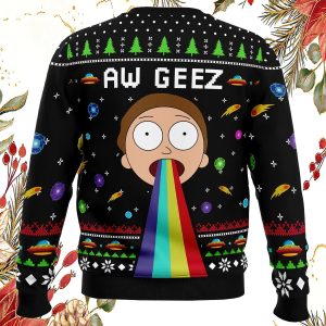 Aw Geez Rick and Morty Ugly Christmas Sweater1