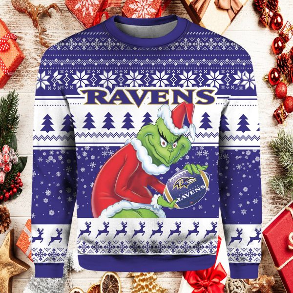 Ravens Grnch Ugly Christmas Sweater
