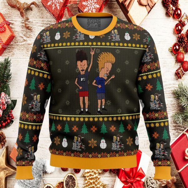 Beavis and Butthead Ugly Christmas Sweater