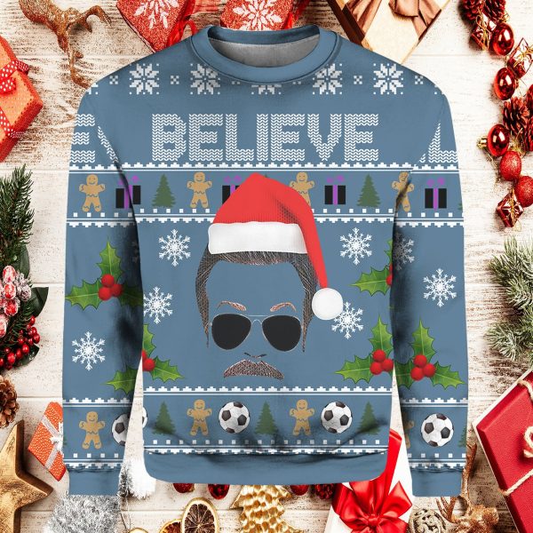 Believe Ted Lasso Ugly Christmas Sweater
