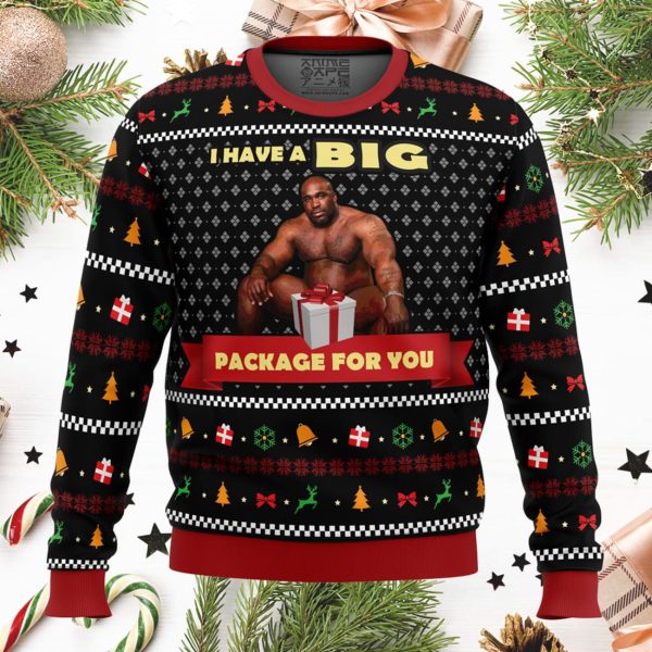 Big Package Barry Wood Ugly Christmas Sweater