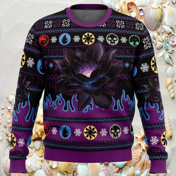 Black Lotus Magic the Gathering Ugly Christmas Sweater